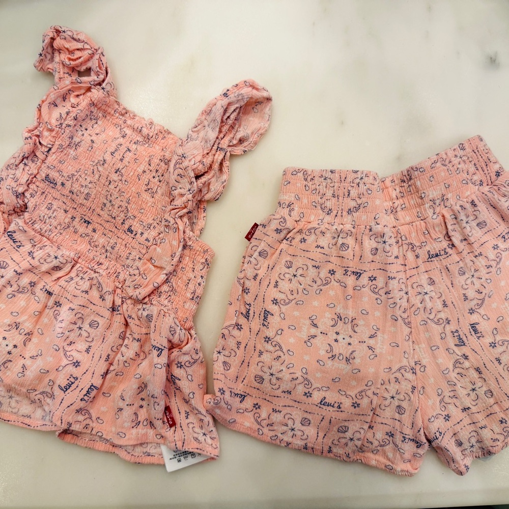 Pink Levi’s Tank Top & Short Set
